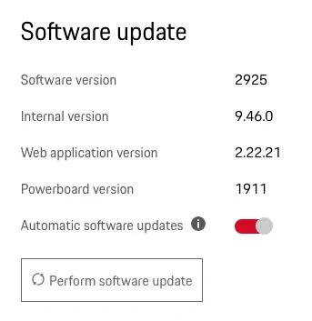 Porsche Taycan PMCC Software Update This Morning Screen Shot 2021-02-26 at 9.39.29 AM