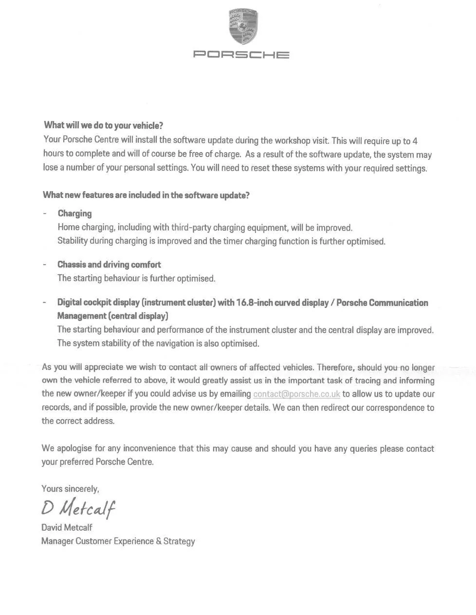 Porsche Taycan Tesla go OTA and we get a nice letter :-) Screenshot 2021-03-04 at 14.17.17
