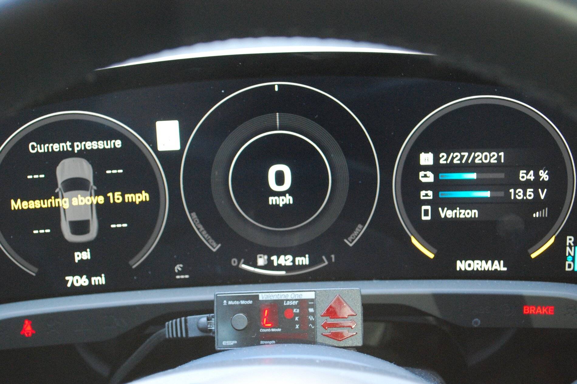 Porsche Taycan 3D Printed Valentine 1 Radar Mount (Optimized for Thermally Insulated Windshield) Val 2 Tay