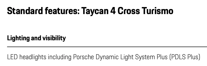 Porsche Taycan taycan cross turismo 4S and 4 - what’s the difference Screenshot 2021-03-07 at 09.52.27