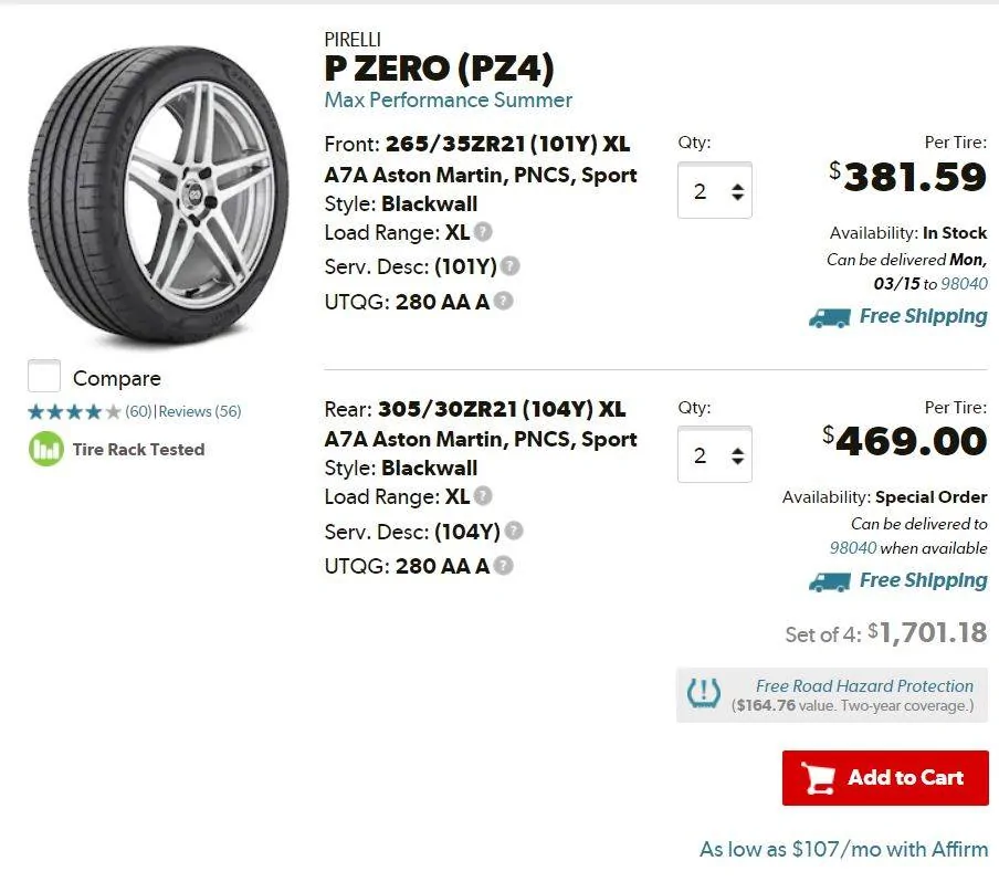 Porsche Taycan 21" OEM Pirelli Tires - New Takeoffs - complete set pirelli 21