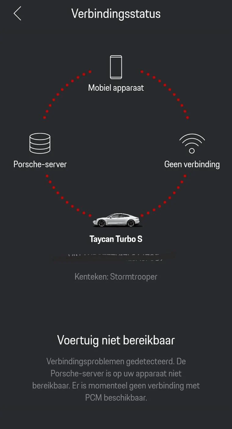 Porsche Taycan Porsche Connect app: Porsche server down? 2021-03-13_10.42.34