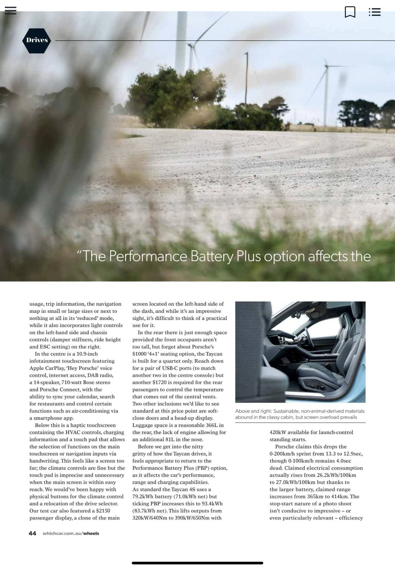 Porsche Taycan Wheels Magazine local review Taycan 4S 495B59FF-4D72-4EEC-BCF9-2851DC268CD8