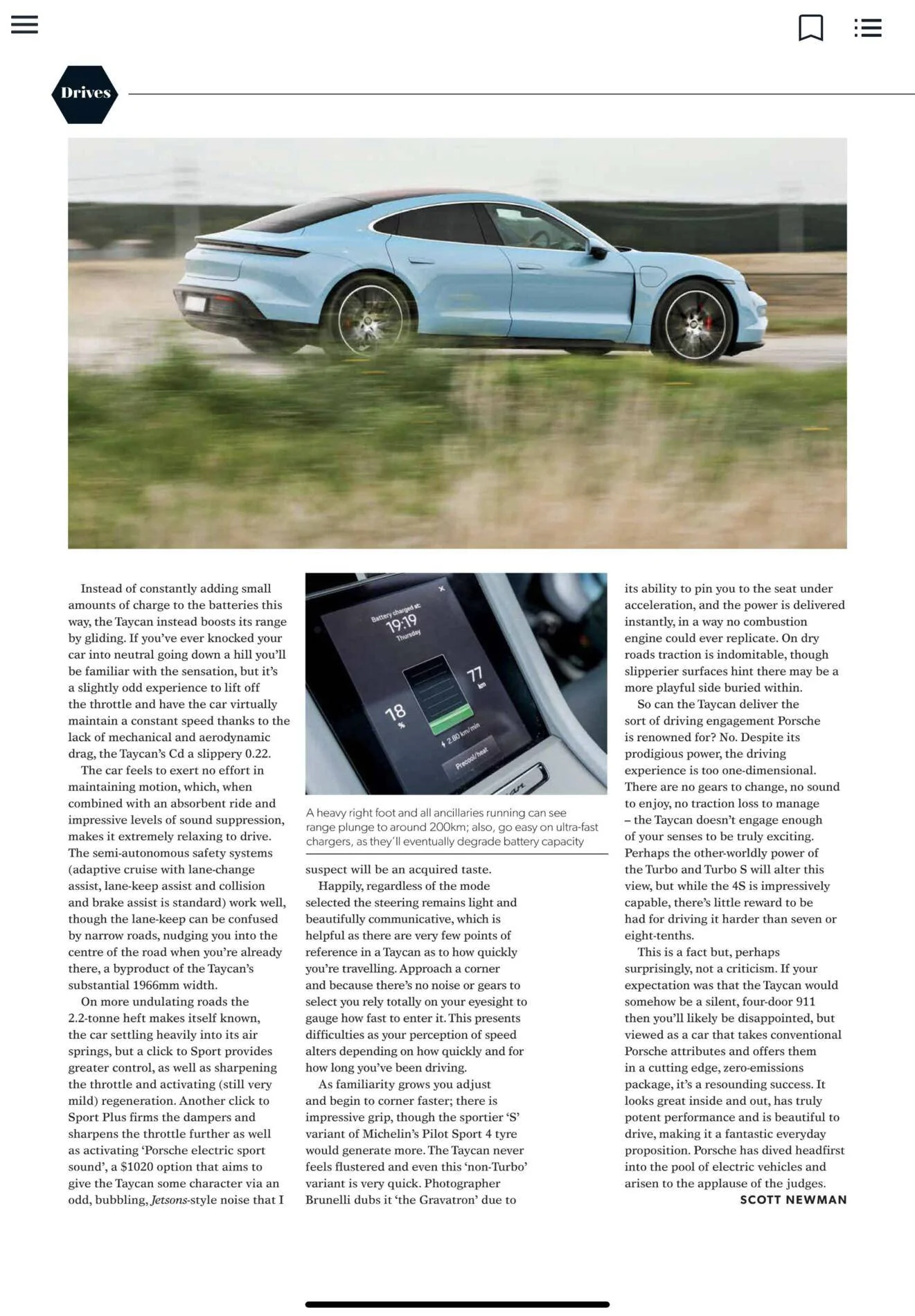 Porsche Taycan Wheels Magazine local review Taycan 4S 617DFE46-08A6-42CC-AB5F-672B31B049DE