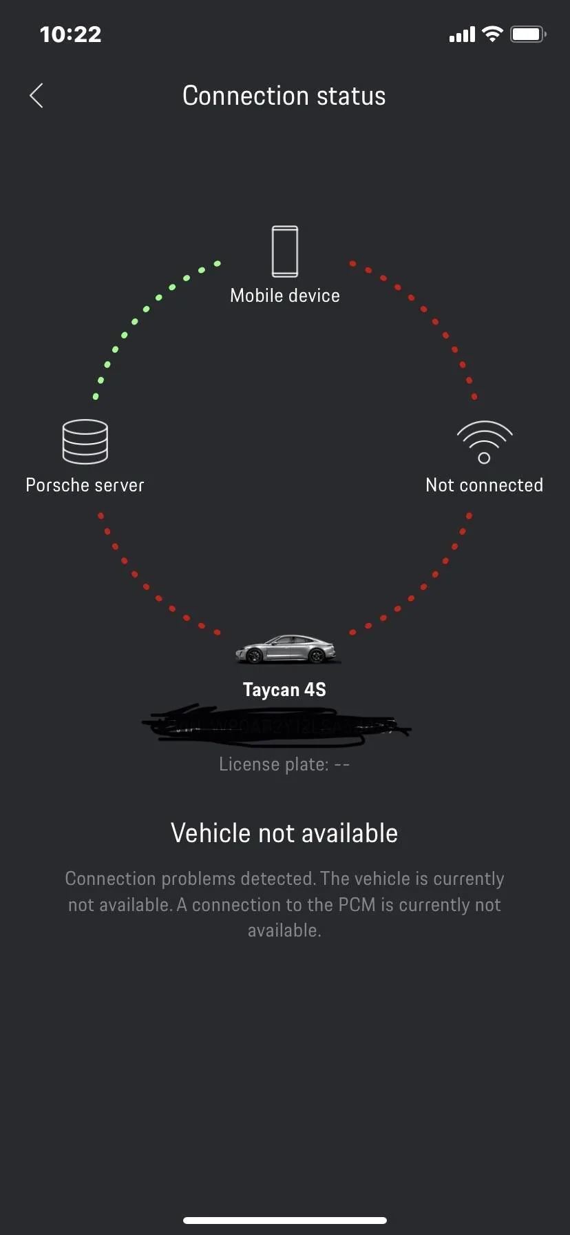 Porsche Taycan PCM status “red” on Porsche Connect App...unable to remote start climate 7057A5E6-B7EC-45DC-B6C5-190D29C08D65