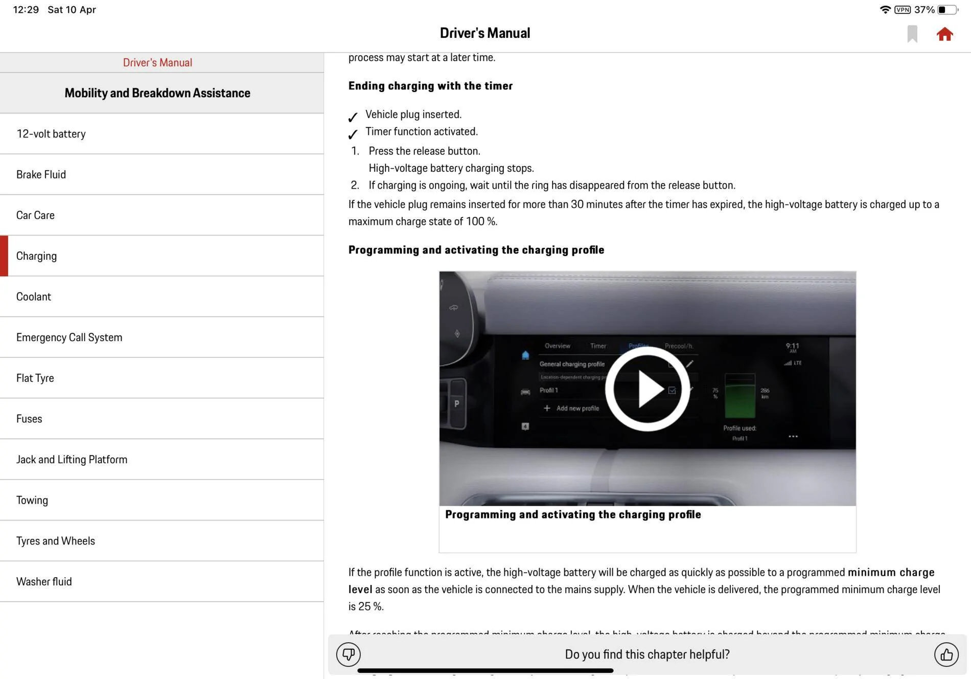 Porsche Taycan Taycan charges to 100% despite profile 876A9B9F-477E-4C2F-97EE-12140C3458F9