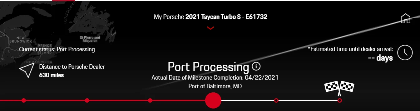 Porsche Taycan Taycan delivery tracking 1619634191824