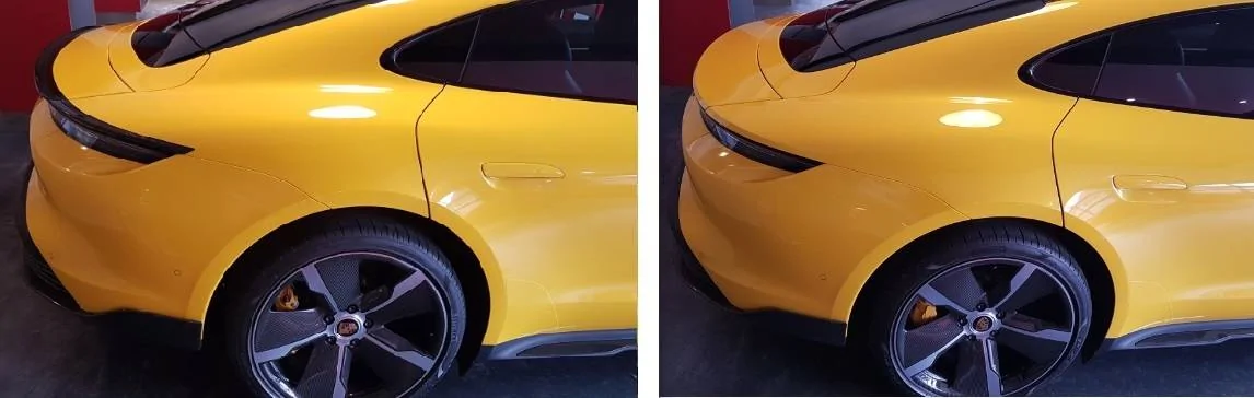 Porsche Taycan Taycan Turbo S Before-After Pics With Zyrus Carbon Fiber Parts 210430 Before-After Zyrus Rear-wing