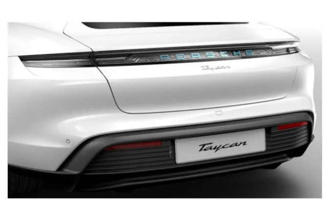 Porsche Taycan New Tequipment for Taycan: rear light bar with glacier ice blue letters. Screenshot_20210501-202910~3