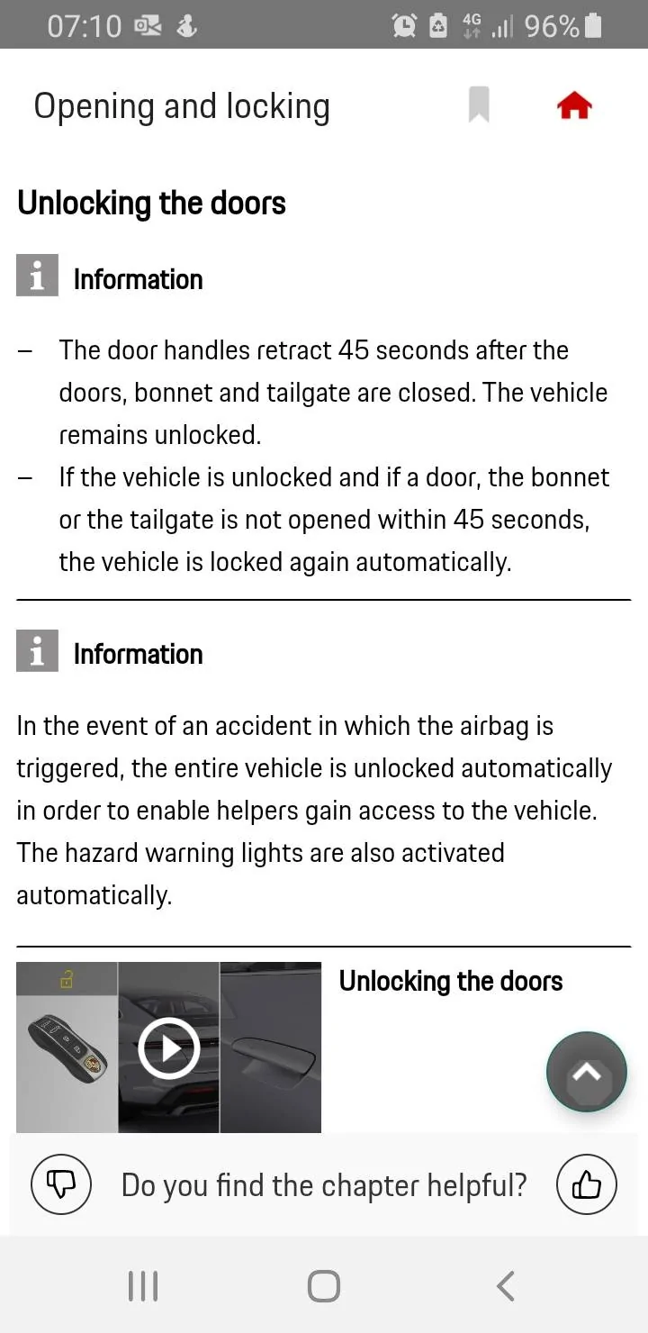 Porsche Taycan Taycan auto opening without comfort access Screenshot_20210517-071028_Porsche Good to kno