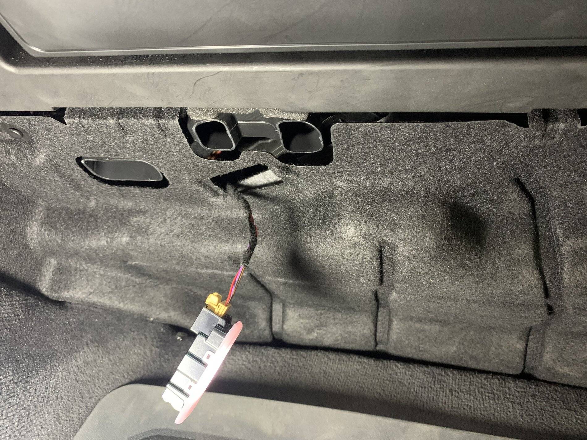 Porsche Taycan Front Passenger Footwell Lighting and Panel.  Missing Something? CA5DE5E2-D84B-4BA1-B4DE-F84443EE2A18