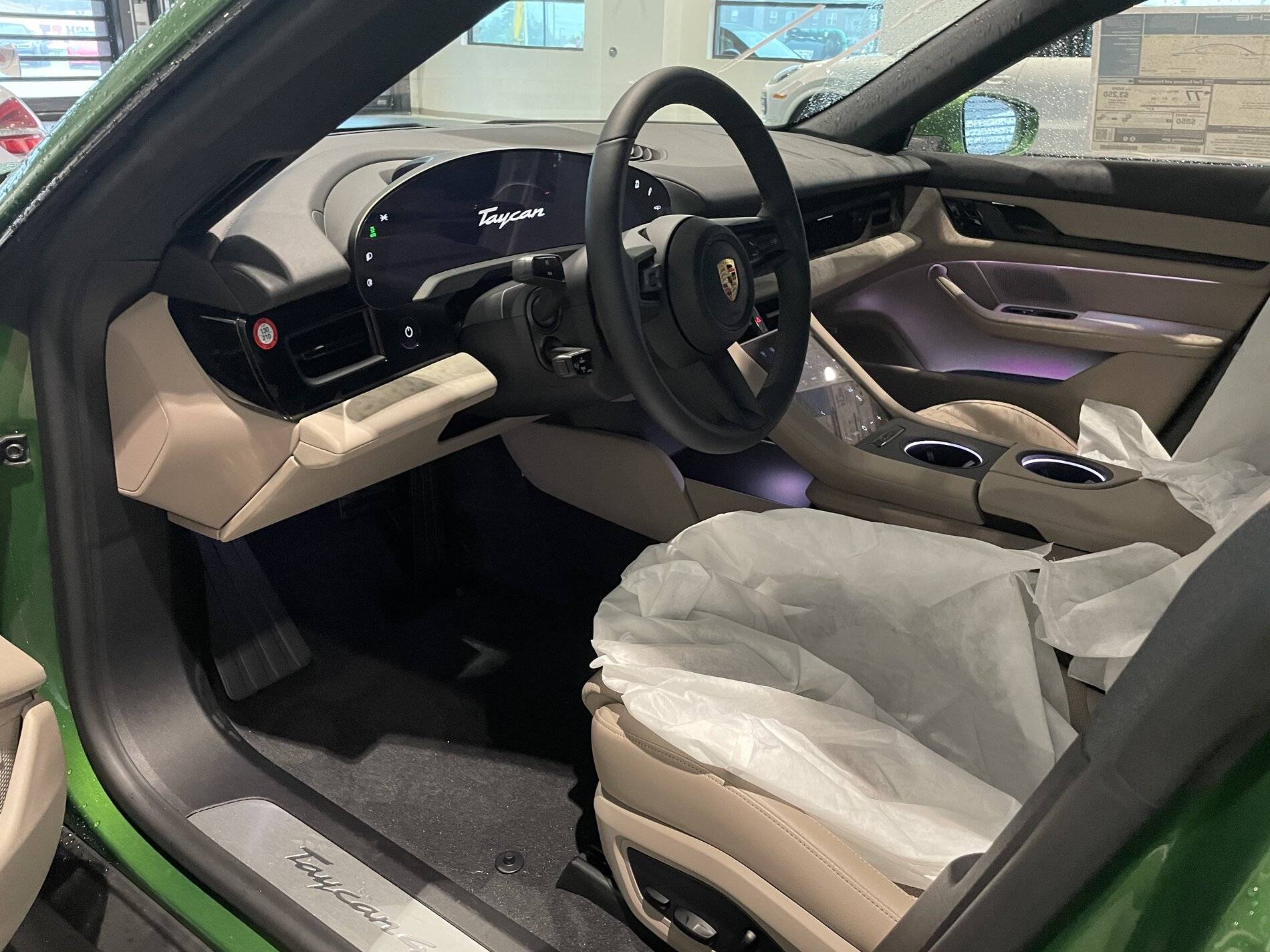 Porsche Taycan Has anyone seen/have beige interior on Mamba green Taycan? DD22905D-0699-4D5B-B208-96BAEFCB964E