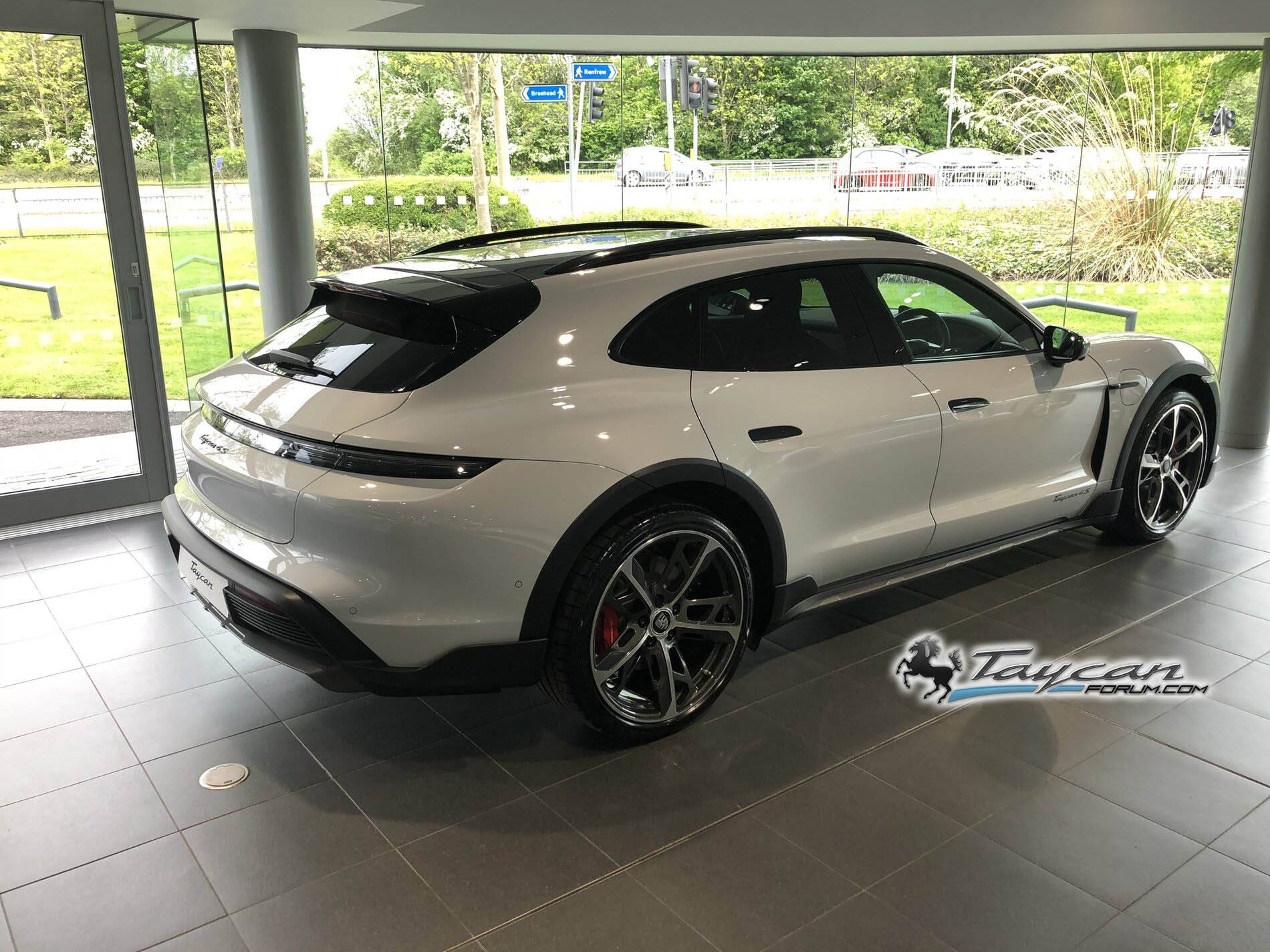 Porsche Taycan In the flesh at dealership: Ice Grey Cross Turismo with Off Road Package, 21" Wheels 2022 Taycan Cross Turismo Ice Gray Off Road Package 21 inch wheels 3