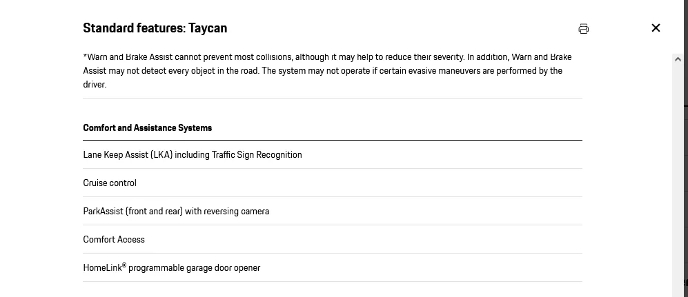 Porsche Taycan Is cruise control standard? 1623860089005
