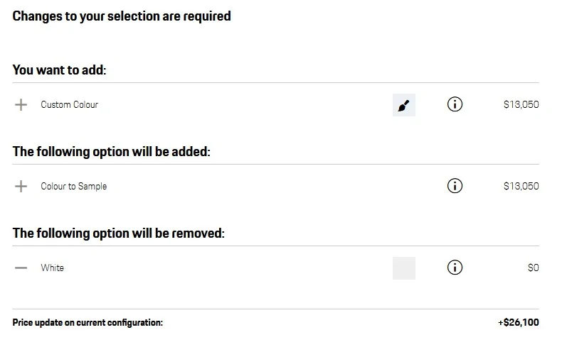 Porsche Taycan Nobody talking about the revised 2022 configurator? pts