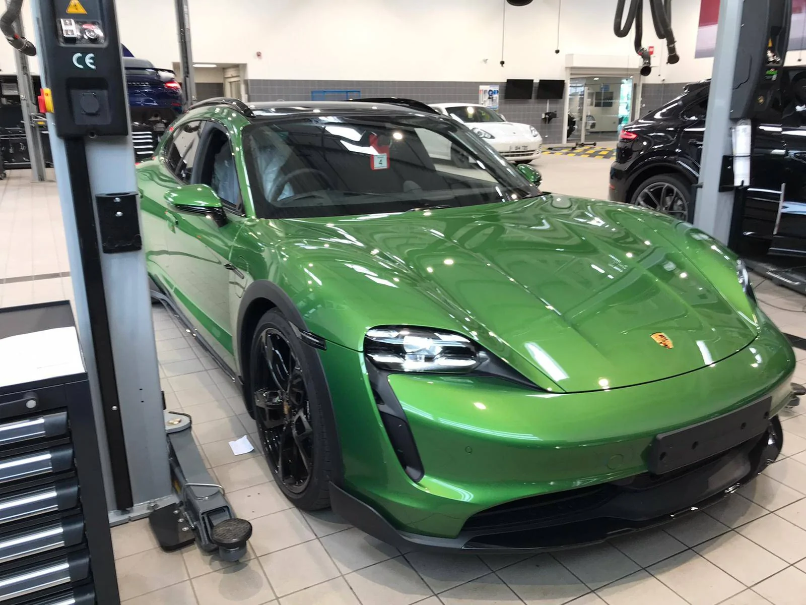 Porsche Taycan Porsche Norwich Showroom has Mamba Green CT FACC6281-FC29-47F9-B460-4B89FE82CA56