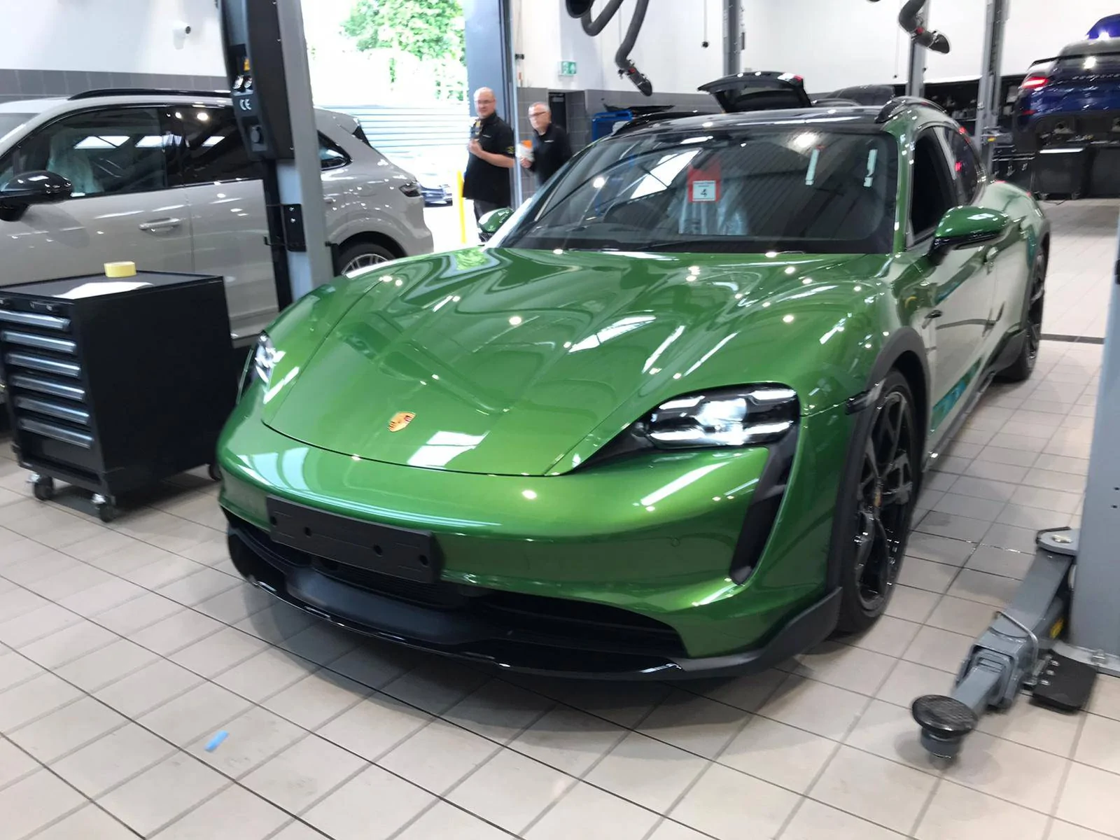 Porsche Taycan Porsche Norwich Showroom has Mamba Green CT 050B3F52-0CBB-4F02-BC38-E8E756D23E03