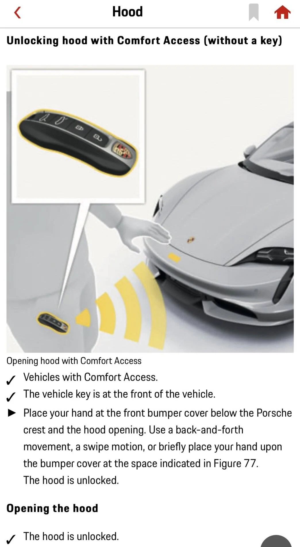 Porsche Taycan Comfort access hood opening…nailed it. B70E19B3-FFD9-4059-8FC5-9C486DF7C450