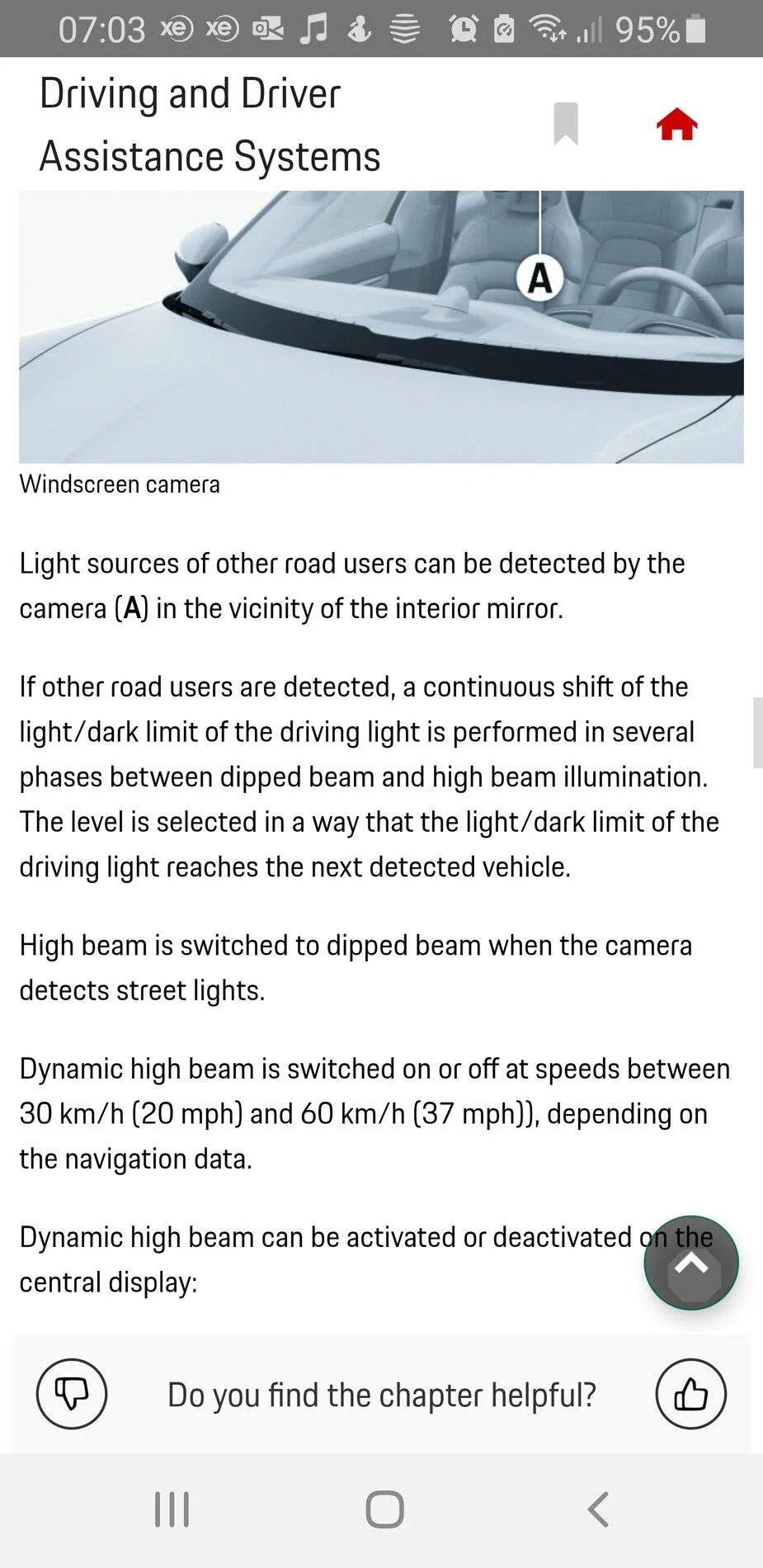 Porsche Taycan Automatic high beams Screenshot_20210729-070335_Porsche Good to kno