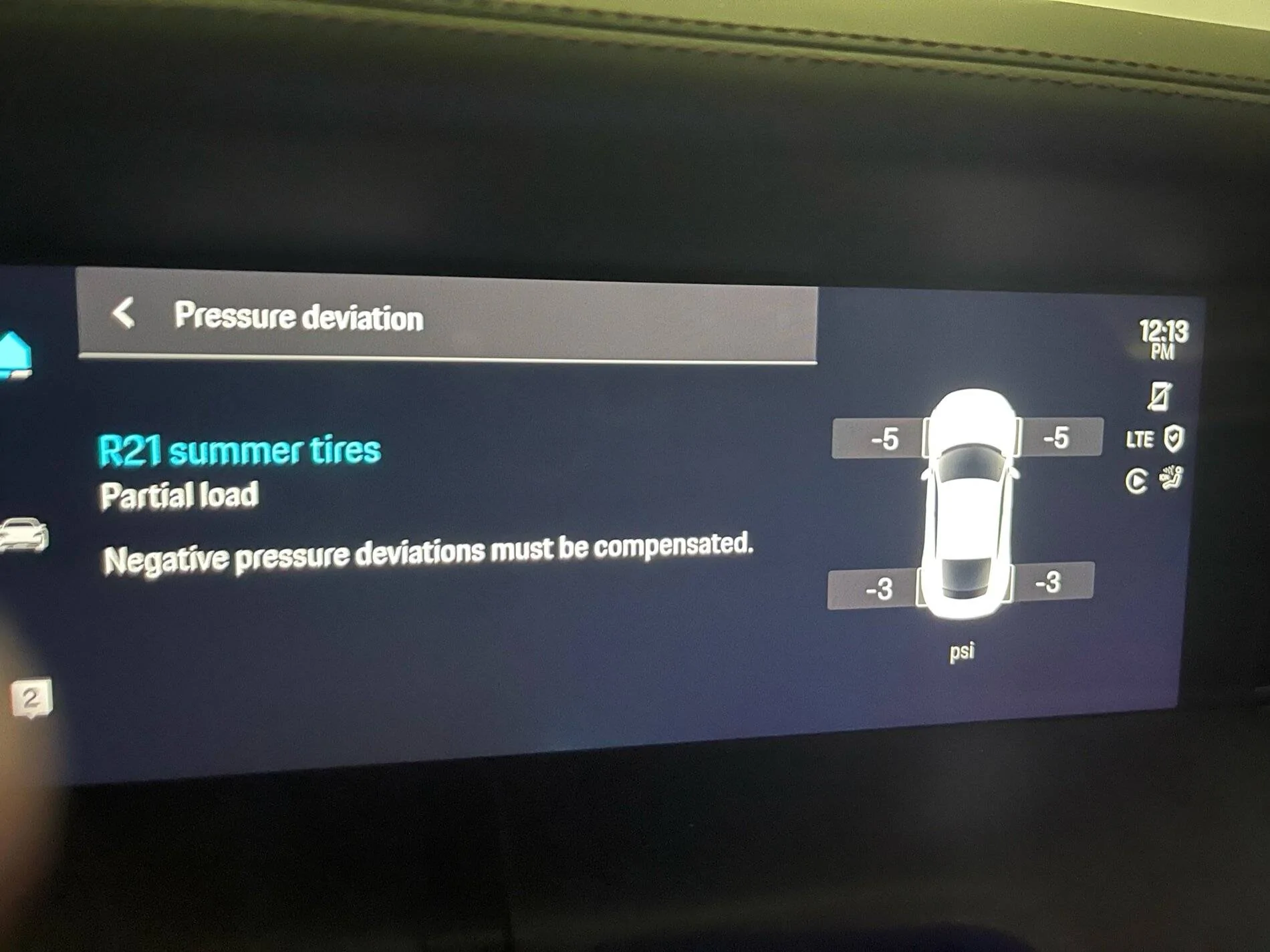 Porsche Taycan Ideal Tire Pressure for 2021 Taycan Turbo S two