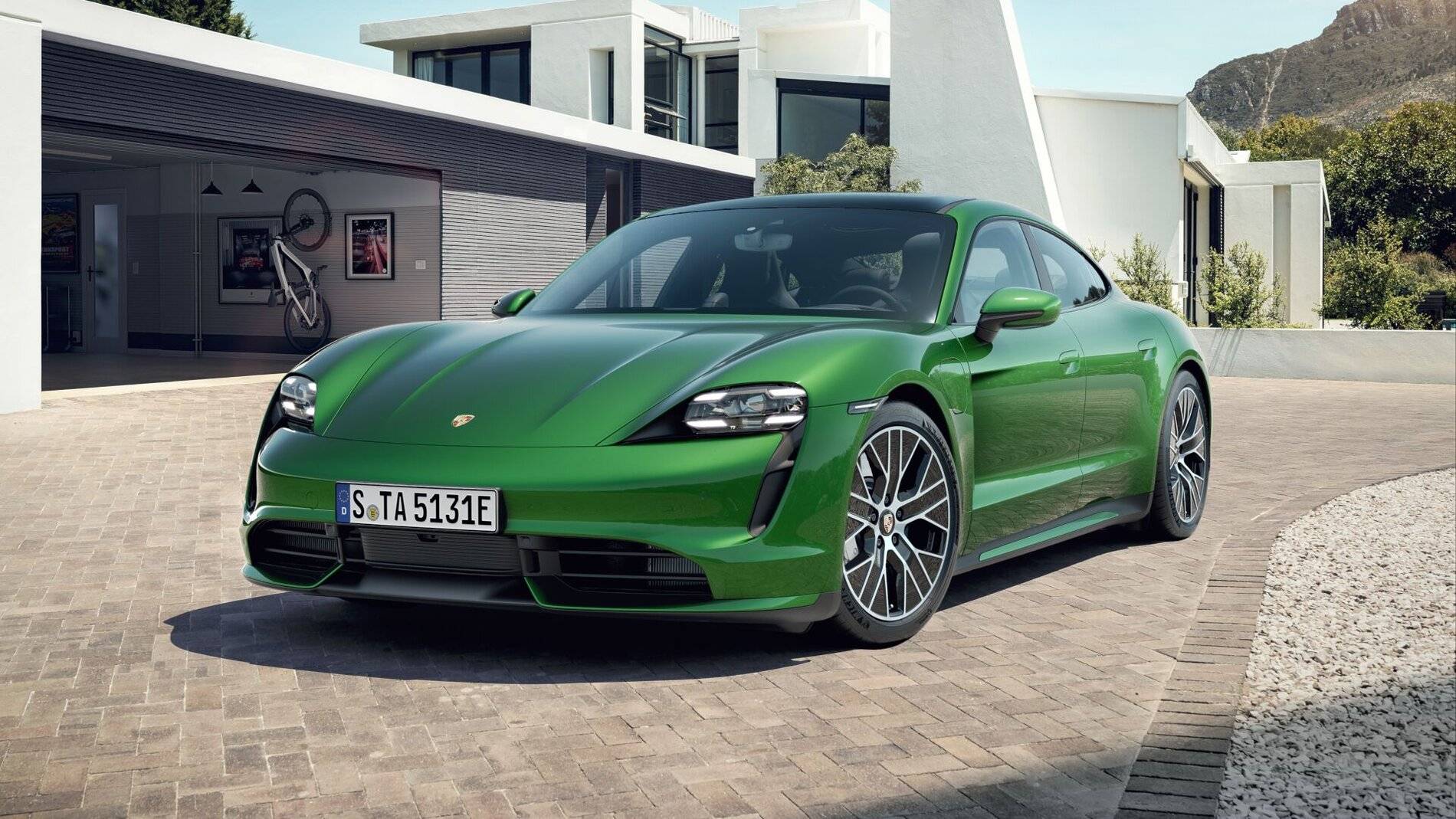 Porsche Taycan Almost-New 2021 Mamba Green Taycan Turbo - <500 miles, 10% off MSRP 1