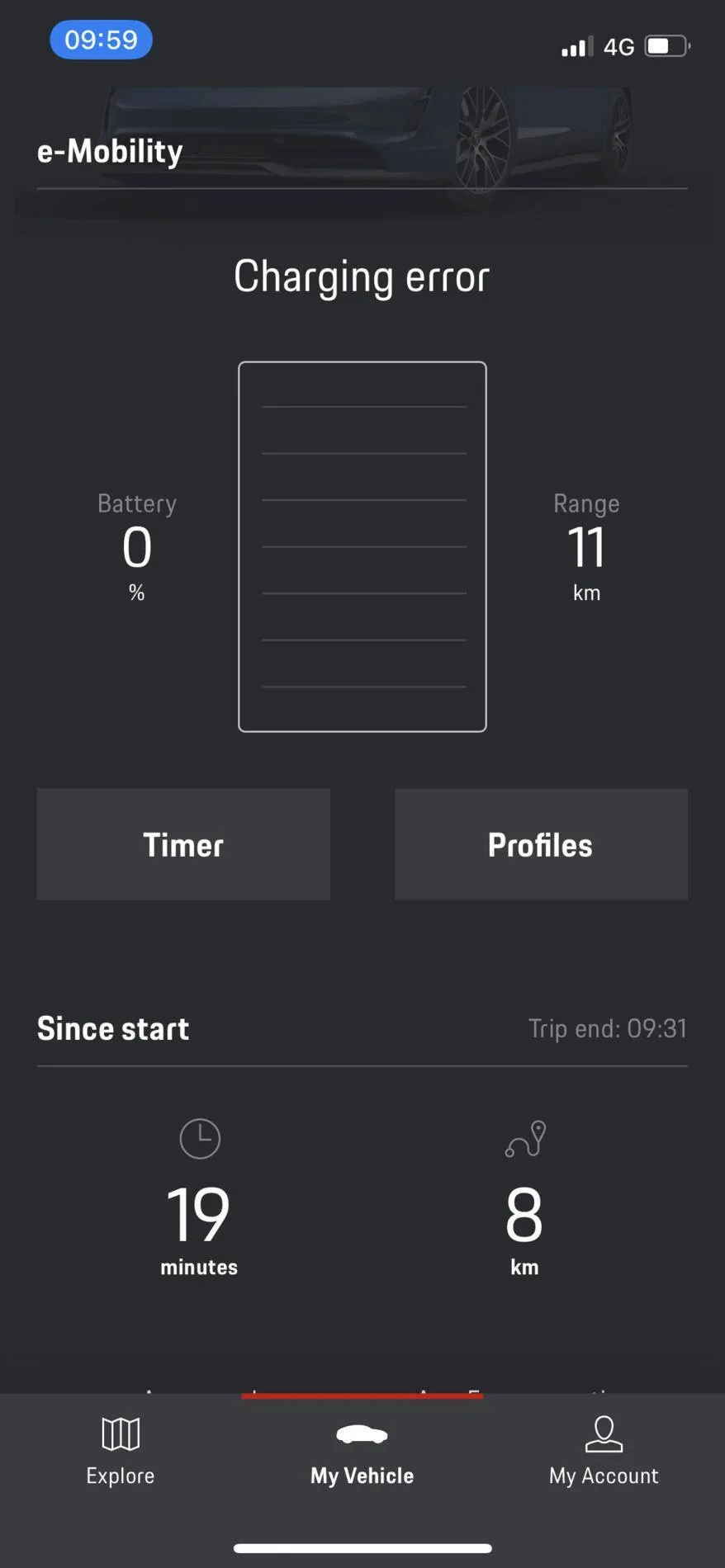 Porsche Taycan Battery at low state-of-charge for past six weeks IMG_1281