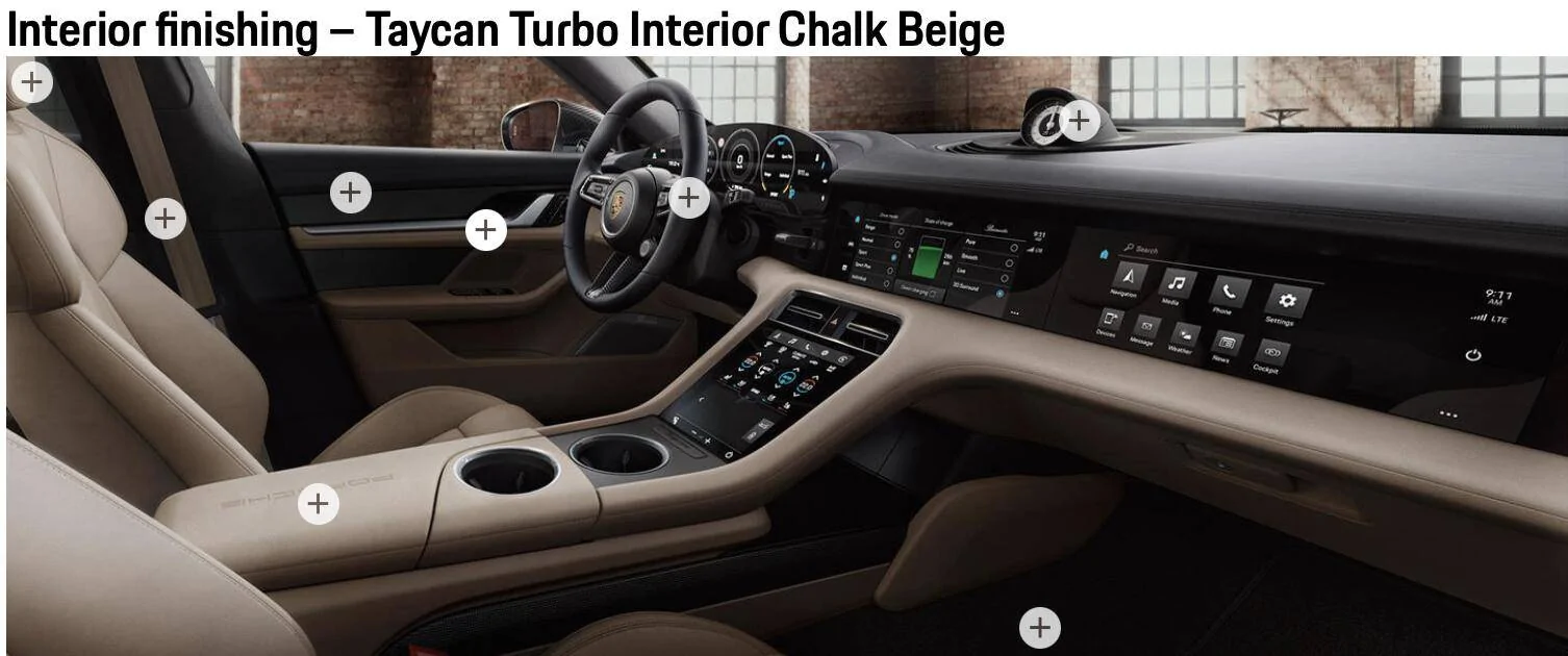 Porsche Taycan Anyone select the "Center Console Trim in Leather" option? interior
