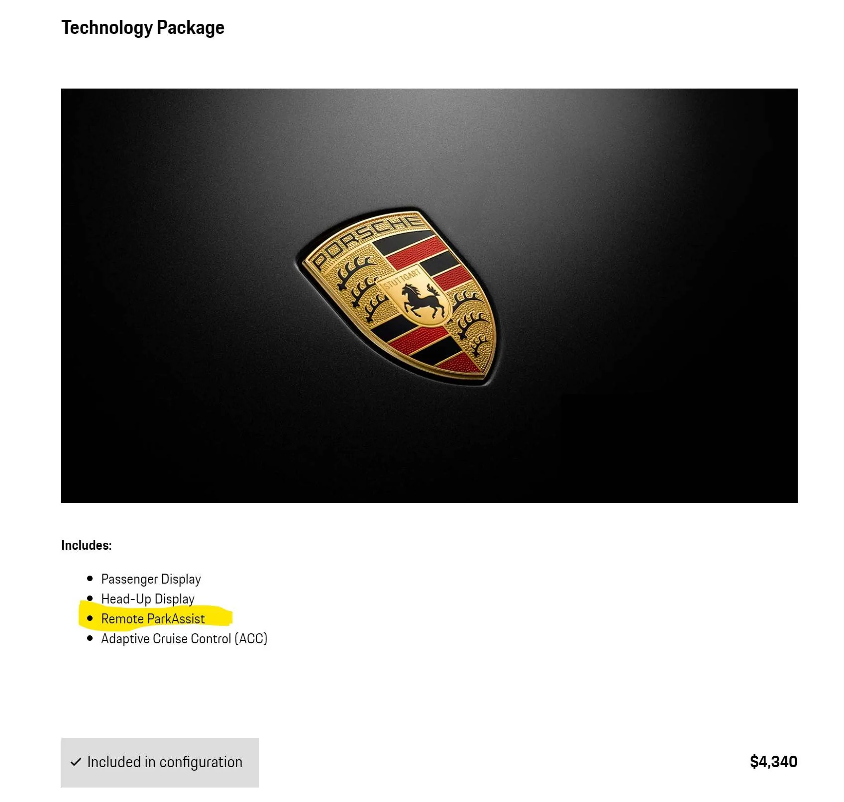 Porsche Taycan Taycan 2022 Configurator Question Remote Park Assist Screenshot 2021-08-07 100049