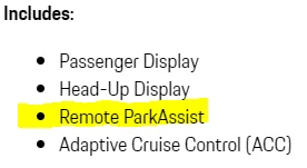Porsche Taycan Taycan 2022 Configurator Question Remote Park Assist 1628453806360