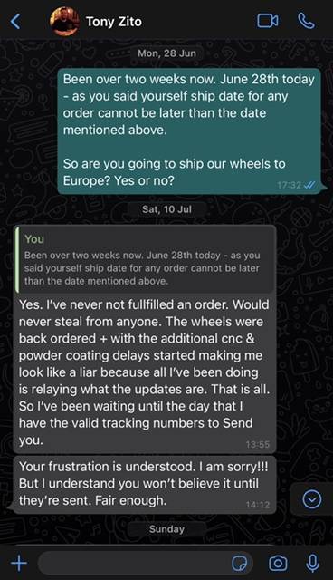 Porsche Taycan WARNING: DO NOT BUY ZITO WHEELS - Scammed by Tony Ima