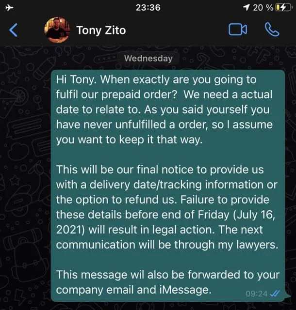 Porsche Taycan WARNING: DO NOT BUY ZITO WHEELS - Scammed by Tony Image-1