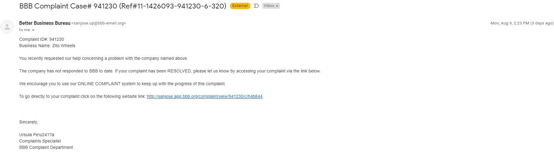 Porsche Taycan WARNING: DO NOT BUY ZITO WHEELS - Scammed by Tony Complaint BBB