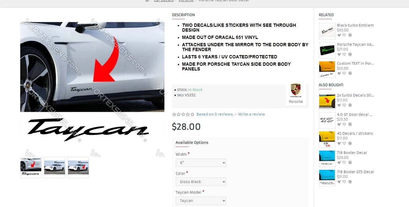 Porsche Taycan Decals 1628974084132