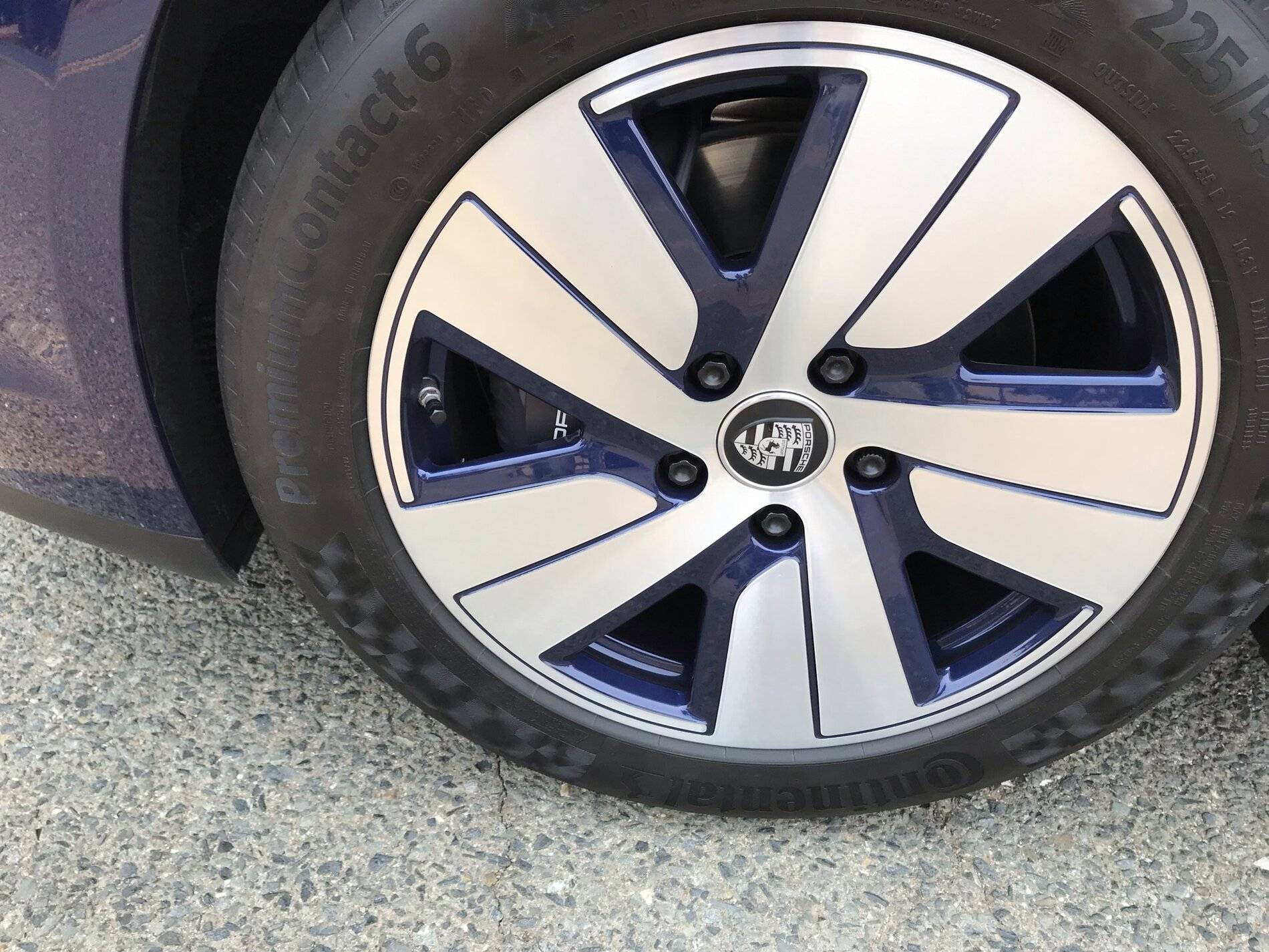 Porsche Taycan Had my wheels redone to match the car color (Gentian Blue). 9E118925-0606-410D-9176-E36B99AD2E6E