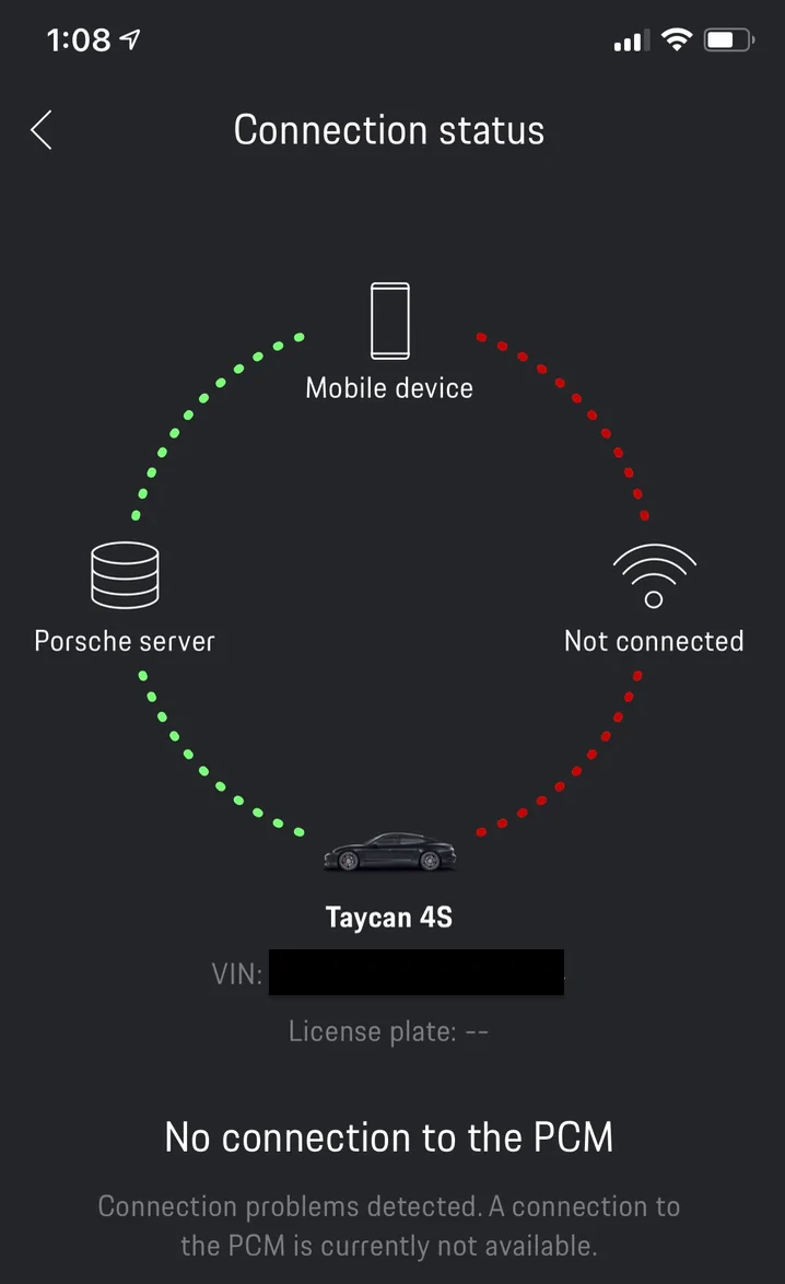 Porsche Taycan Help with connection to PCM Screen Shot 2021-08-21 at 8.55.28 PM
