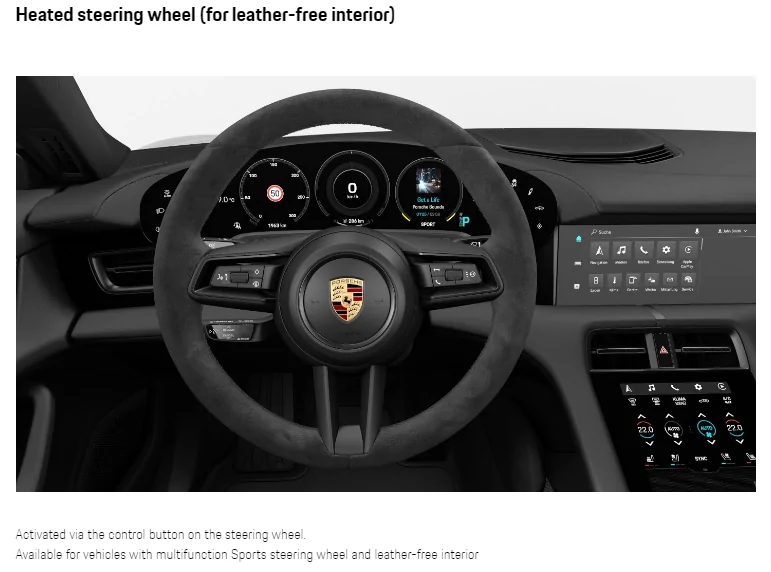 Porsche Taycan Different steering wheels 1629905959403