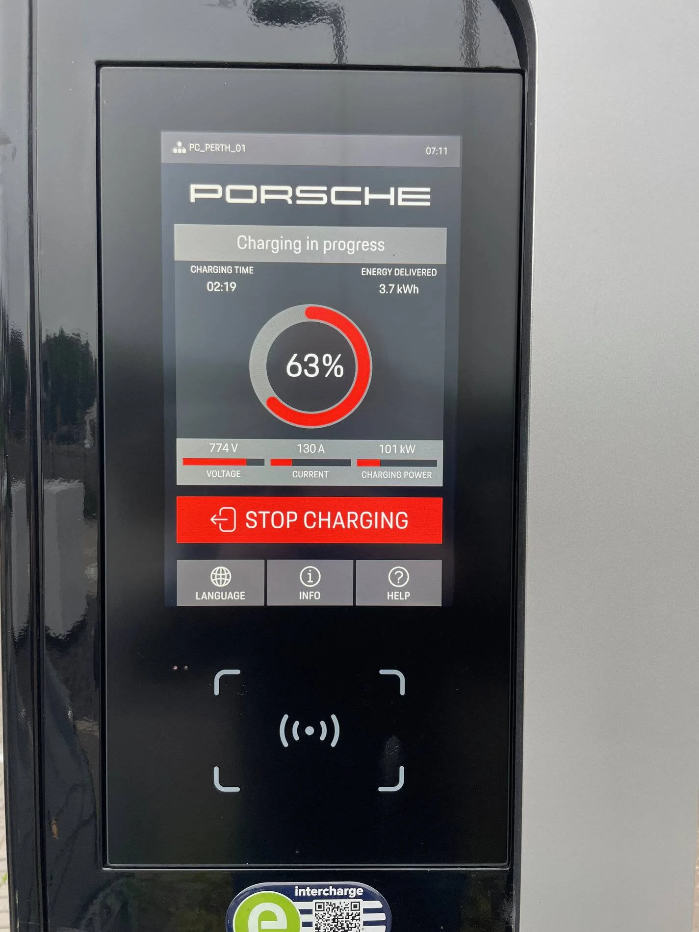 Porsche Taycan IONITY CHARGERS WITH PORSCHE CARD BRILLIANT IMG_0904