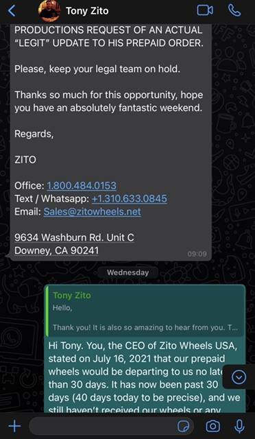 Porsche Taycan WARNING: DO NOT BUY ZITO WHEELS - Scammed by Tony Ima