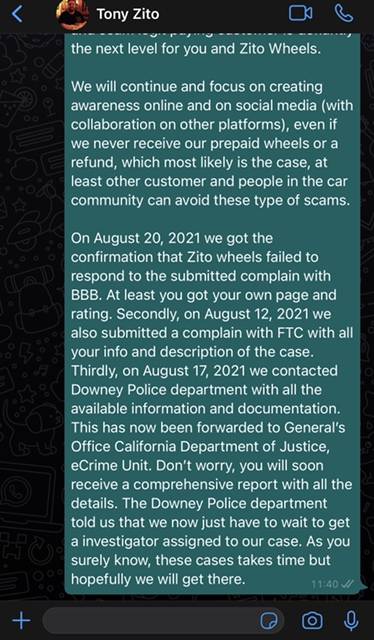 Porsche Taycan WARNING: DO NOT BUY ZITO WHEELS - Scammed by Tony Image-3