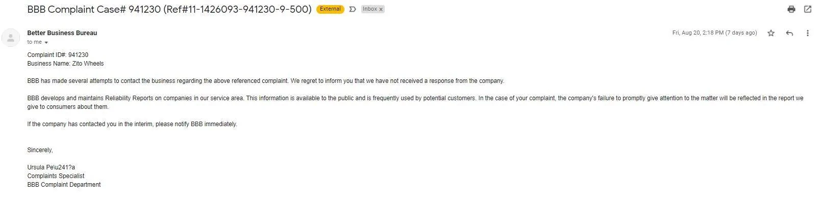 Porsche Taycan WARNING: DO NOT BUY ZITO WHEELS - Scammed by Tony BBB-2