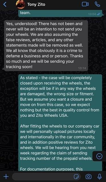 Porsche Taycan WARNING: DO NOT BUY ZITO WHEELS - Scammed by Tony image_3_a6772572636959def0f2b25a78ca117f5166cda4