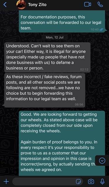 Porsche Taycan WARNING: DO NOT BUY ZITO WHEELS - Scammed by Tony image_4_752b46b2935a6189e78299404801388da2049a3b