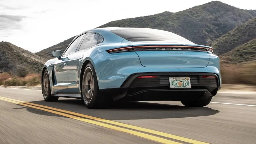 Porsche Taycan Automobile Magazine - The Porsche Taycan is the 2020 Design of the Year 2021-Porsche-Taycan-4s-frozen-blue-metallic-5