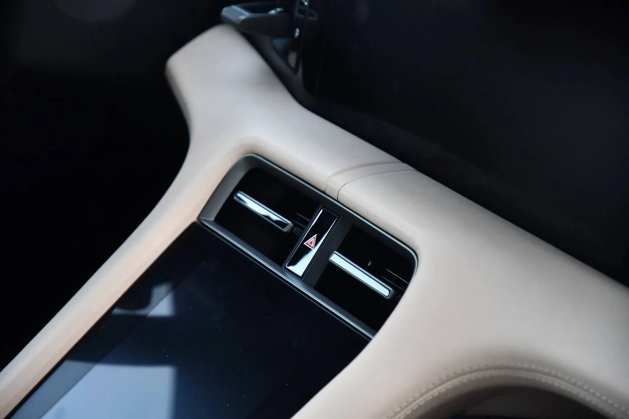 Porsche Taycan Neodyme og standard (black) interior accents.. DSC_3291