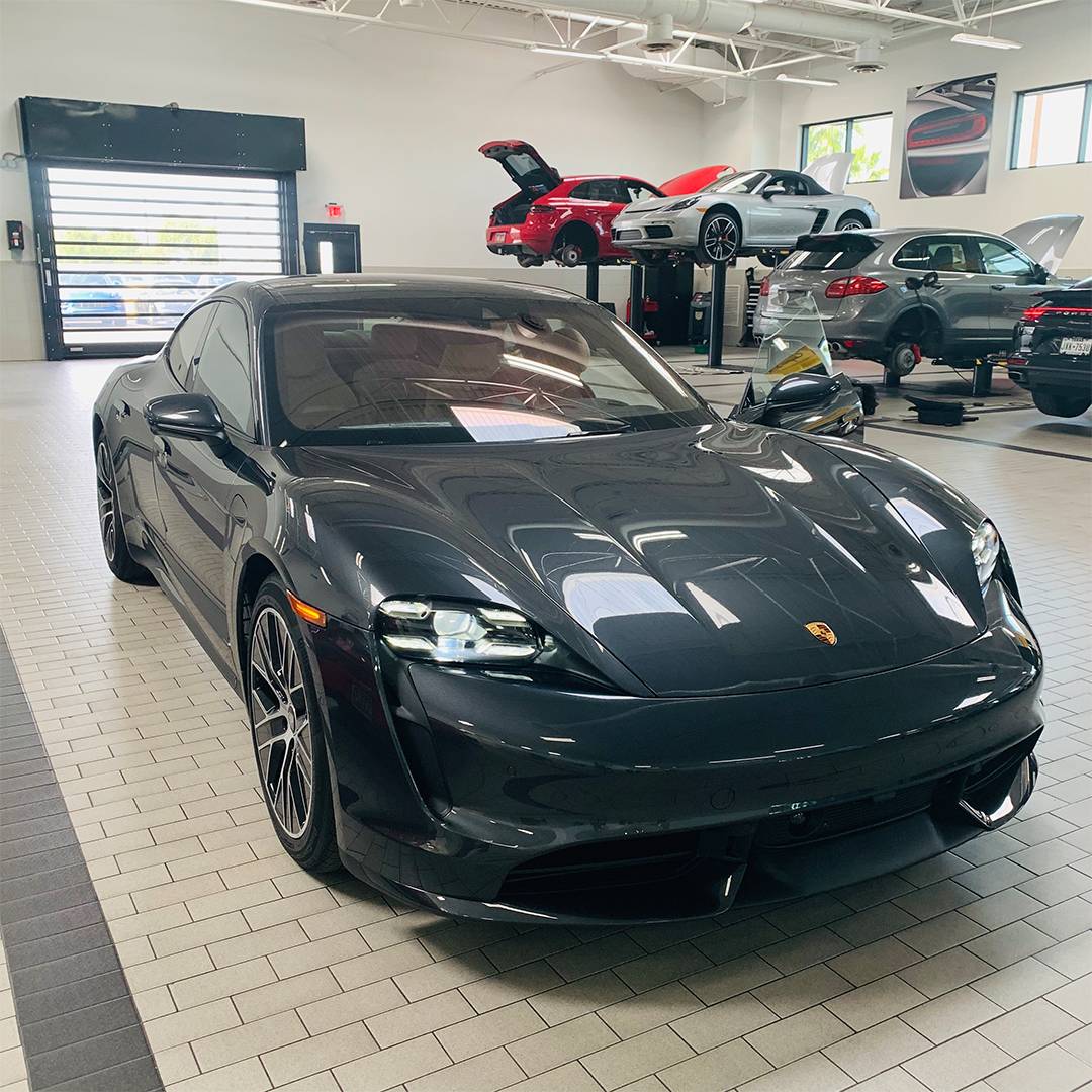Porsche Taycan VOLCANO GREY Taycan Club Lava Gray Taycan Turbo at Dealer 1
