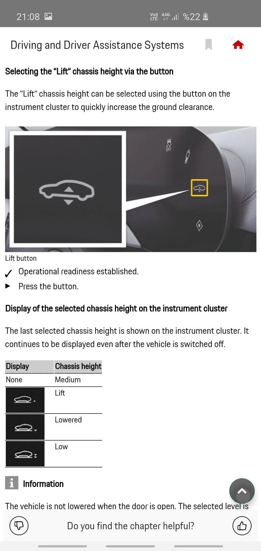 Porsche Taycan Ground clearance on Taycan 4S? Screenshot_20200128-210852_Porsche Good to kno