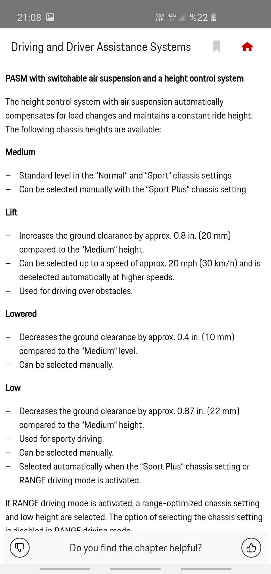 Porsche Taycan Ground clearance on Taycan 4S? Screenshot_20200128-210845_Porsche Good to kno