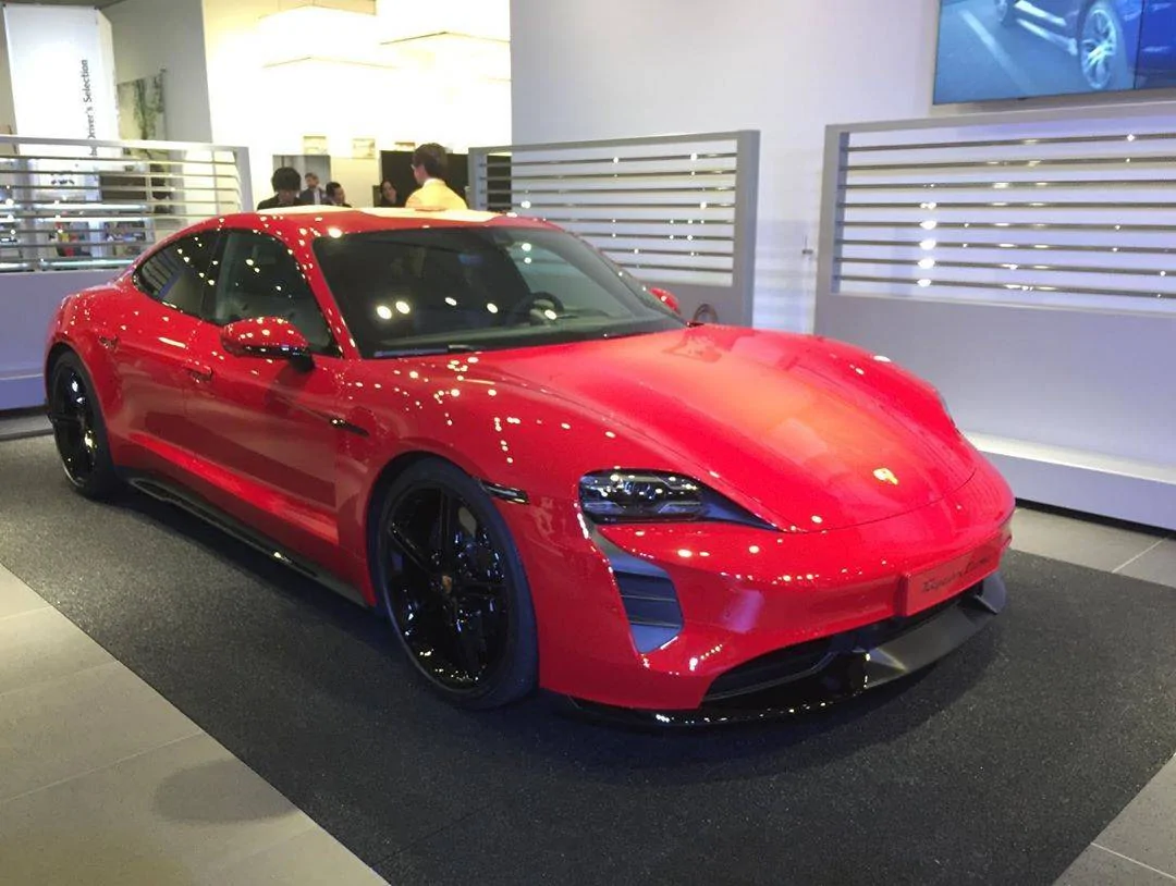 Porsche Taycan CARMINE RED Taycan Club Carmine Red  PorscheTaycan Turbo