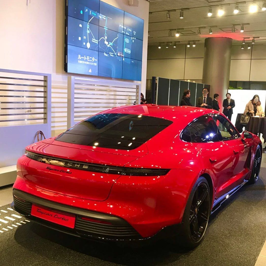 Porsche Taycan CARMINE RED Taycan Club Carmine Red  PorscheTaycan Turbo1