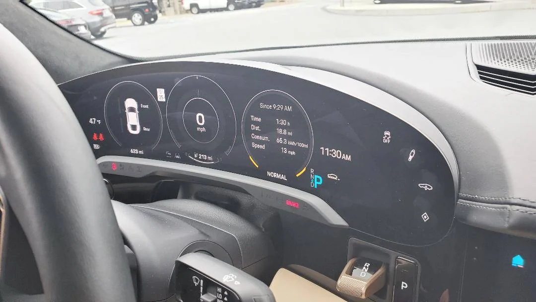Porsche Taycan Forum member test drives Taycan65.3kwh100miles